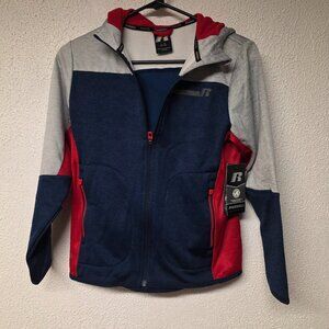 Boys Hooded Multicolored Jacket by Russell Size Large 10-12 New with Tags